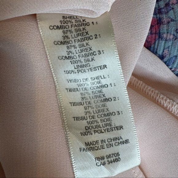 Rebecca Taylor Silk Off Shoulder Patchwork Mini Dress Mermaid Size S - Picture 10 of 15